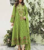 Parrot Green Net Pakistani Salwar Kameez