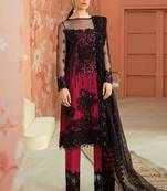 Magenta Net Pakistani Salwar Kameez