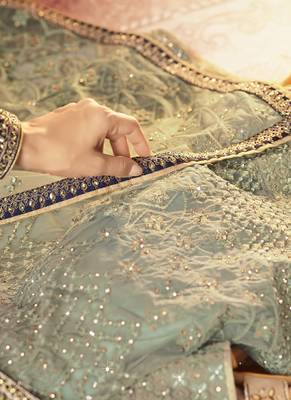 Navy Blue Jacquard Pakistani Salwar Kameez 4