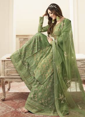 Light Green Jacquard Pakistani Salwar Kameez 4
