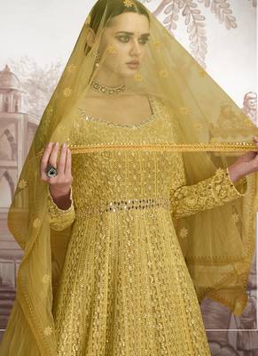 Yellow Georgette Anarkali Salwar Kameez 2