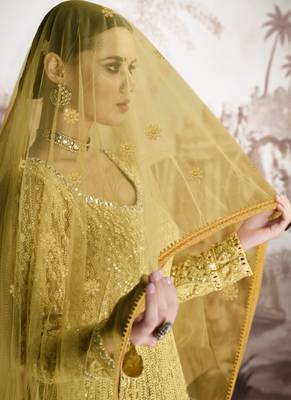 Yellow Georgette Anarkali Salwar Kameez 3