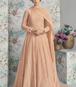 Peach Georgette Anarkali Salwar Kameez