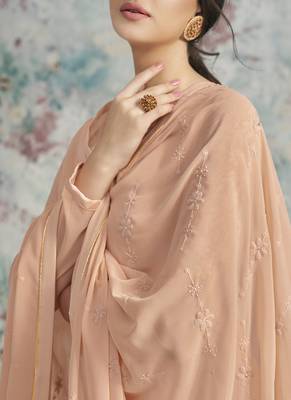 Peach Georgette Anarkali Salwar Kameez 3