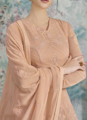 Peach Georgette Anarkali Salwar Kameez 4