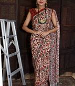 Unitex Fashion Multicolor Linen Digital Floral printed saree