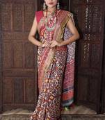Unitex Fashion Multicolor Linen Digital Patola Printed Saree