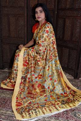 Unitex Fashion multicolor Mulberry tussar Digital kalamkari printed saree 2