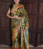 Unitex Fashion Multicolor Mulberry tussar silk digital printed saree