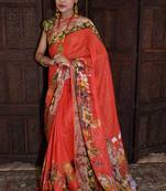 Unitex Organic Linen Digital printed saree