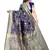 blue woven art silk saree with blouse