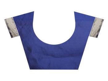 blue woven art silk saree with blouse 4
