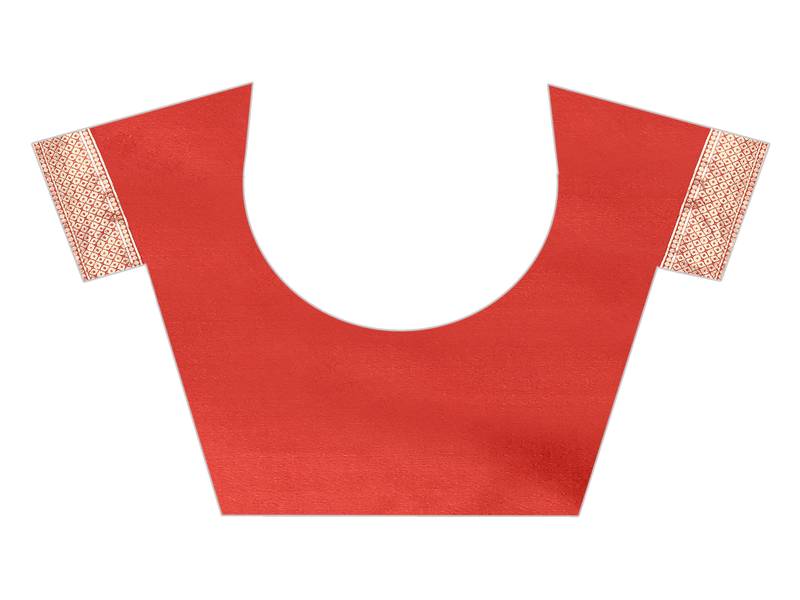 Red woven art silk saree with blouse