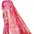 Pink woven art silk saree with blouse