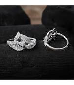 cute delicate silver diamond ring
