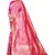 Pink woven art silk saree with blouse