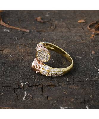 three tone stylish vintage look designer adjustable ring 3