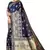 blue woven art silk saree with blouse