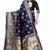 blue woven art silk saree with blouse