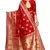 Red woven art silk saree with blouse