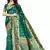 green woven art silk saree with blouse