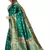 green woven art silk saree with blouse