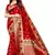 Red woven art silk saree with blouse