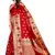 Red woven art silk saree with blouse