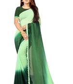 Green embroidered Georgette saree with blouse