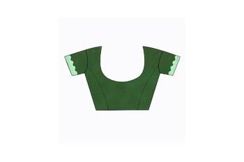 Green embroidered Georgette saree with blouse 4