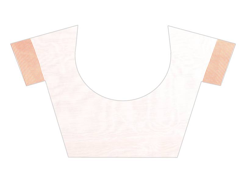 Orange woven cotton silk saree with blouse