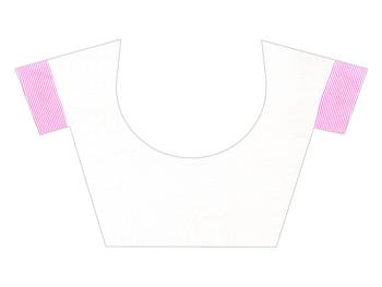 Pink woven cotton silk saree with blouse 4