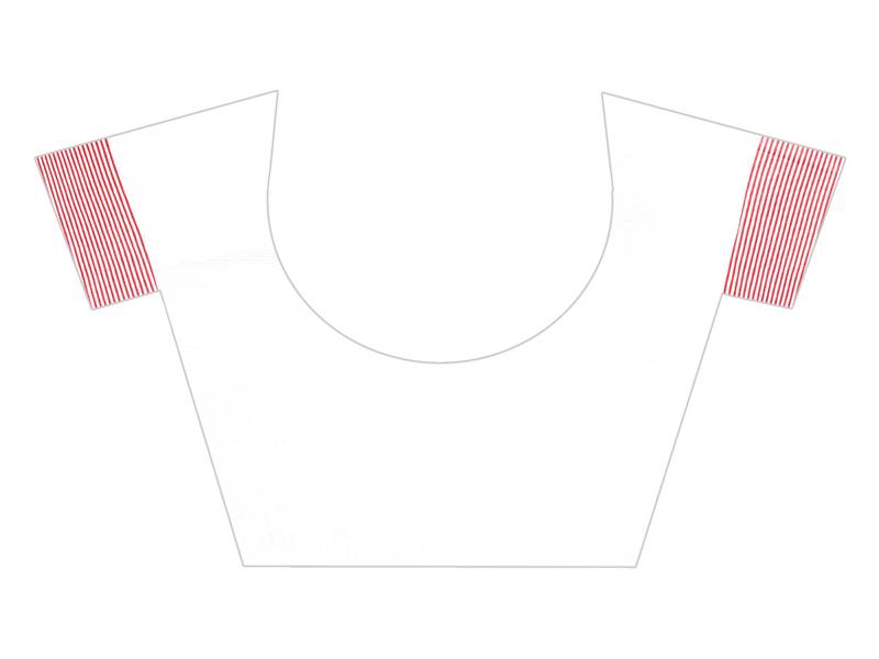 Red woven cotton silk saree with blouse