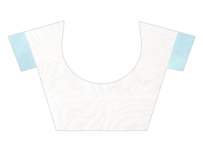 blue woven cotton silk saree with blouse