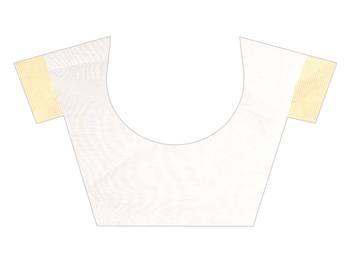 Yellow woven cotton silk saree with blouse 4