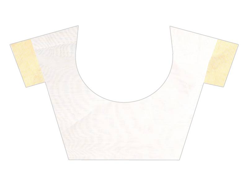 Yellow woven cotton silk saree with blouse