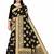 Black woven art silk saree with blouse