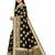 Black woven art silk saree with blouse