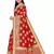 Red woven art silk saree with blouse