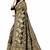 Black woven art silk saree with blouse