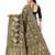 Black woven art silk saree with blouse