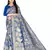 Blue woven art silk saree with blouse