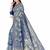 Blue woven art silk saree with blouse