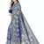Blue woven art silk saree with blouse