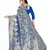 Blue woven art silk saree with blouse
