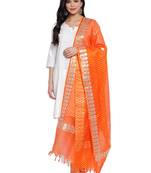 Orange Cotton Doriya Gota Patti Work Dupatta