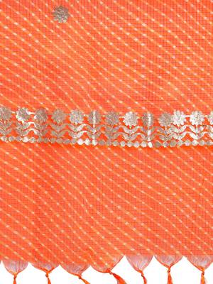 Orange Cotton Doriya Gota Patti Work Dupatta 4