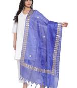 Blue Cotton Doriya Gota Patti Work Dupatta