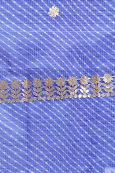 Blue Cotton Doriya Gota Patti Work Dupatta