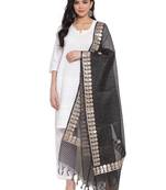 Black Cotton Doriya Gota Patti Work Dupatta